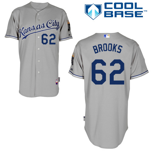 Aaron Brooks #62 MLB Jersey-Kansas City Royals Men's Authentic Road Gray Cool Base Baseball Jersey